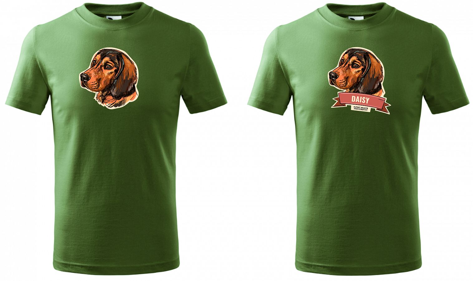 Dětské myslivecké tričko 138 PXT CREATIVE se psem khaki vel. 158 - Obrázek
